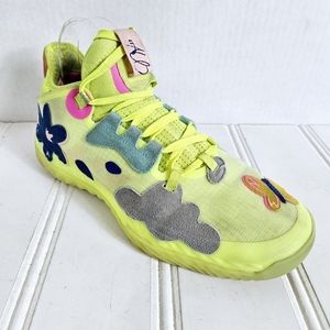 adidas Neon Yellow Athletic Shoes with Colorful Accents